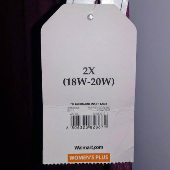 SOLD! NWT Tank Top 2X 18/20 Purple Eggplant - Picture 6 of 7